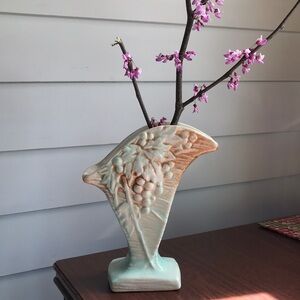 Vintage McCoy Vase with Grapevine Design